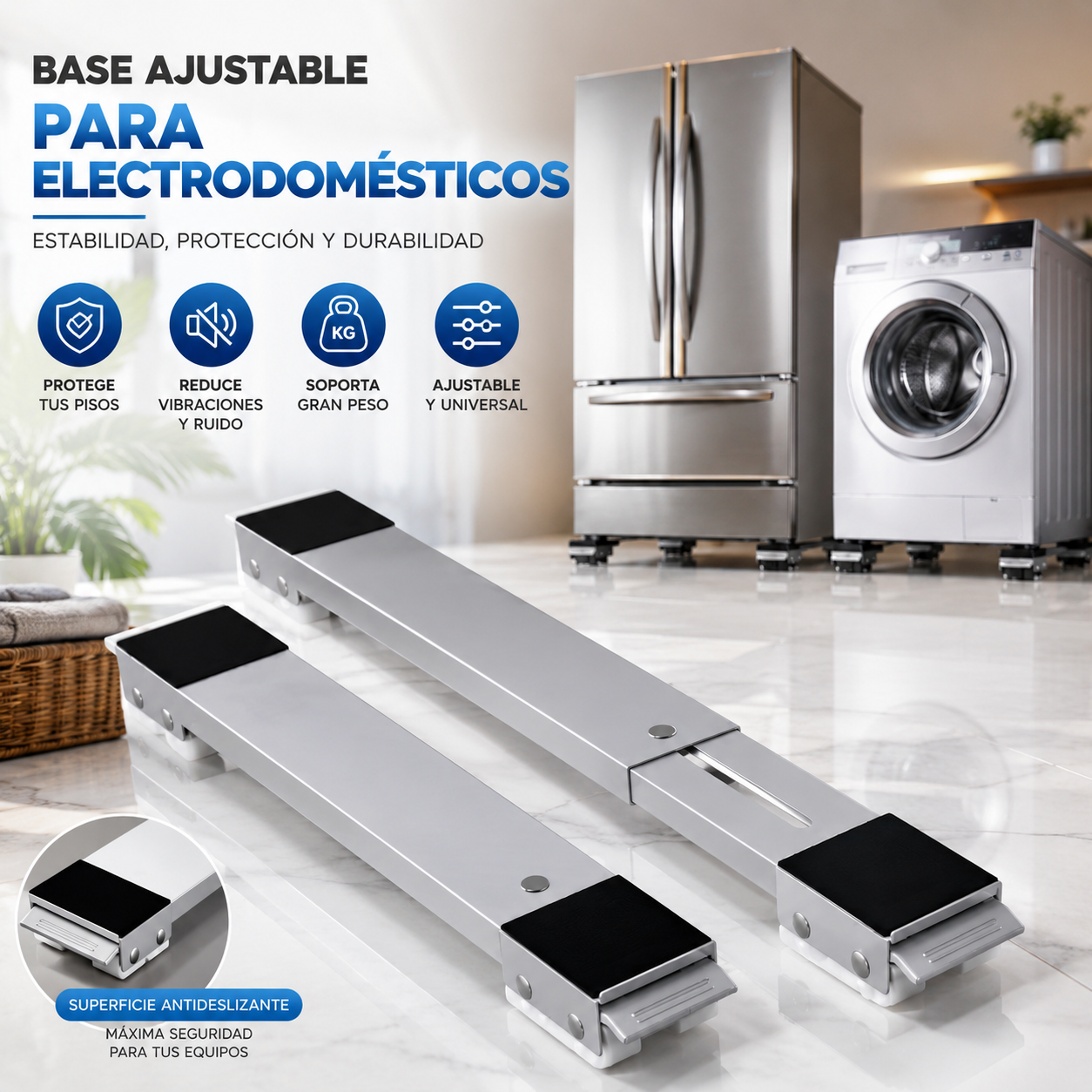 Base Soporte Ajustable Lavadora Y Nevera